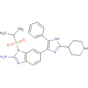 660435-18-7  1H-Benzimidazol-2-amine,1-[(1-methylethyl)sulfonyl]-6-[5-phenyl-2-(4-piperidinyl)-1H-imidazol-4-yl]-