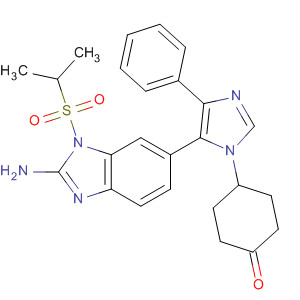 660435-36-9  1H-Benzimidazol-2-amine,1-[(1-methylethyl)sulfonyl]-6-[1-(4-oxocyclohexyl)-4-phenyl-1H-imidazol-5-yl]-