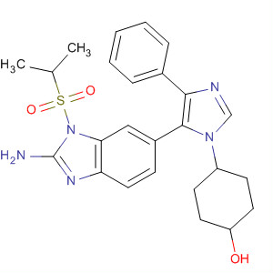 660435-37-0  1H-Benzimidazol-2-amine,6-[1-(4-hydroxycyclohexyl)-4-phenyl-1H-imidazol-5-yl]-1-[(1-methylethyl)sulfonyl]-