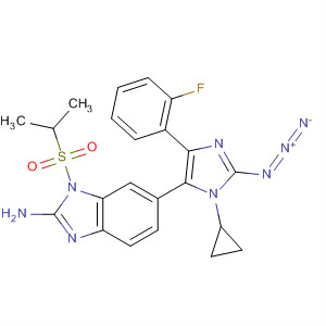 660435-59-6  1H-Benzimidazol-2-amine,6-[2-azido-1-cyclopropyl-4-(2-fluorophenyl)-1H-imidazol-5-yl]-1-[(1-methylethyl)sulfonyl]-