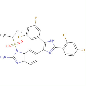 660435-65-4  1H-Benzimidazol-2-amine,6-[2-(2,4-difluorophenyl)-5-(3,5-difluorophenyl)-1H-imidazol-4-yl]-1-[(1-methylethyl)sulfonyl]-