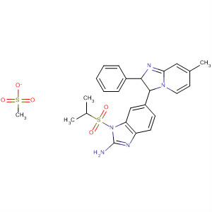 660435-76-7  1H-Benzimidazol-2-amine,6-(2,3-dihydro-7-methyl-2-phenylimidazo[1,2-a]pyridin-3-yl)-1-[(1-methylethyl)sulfonyl]-, monomethanesulfonate