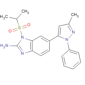 660435-85-8  1H-Benzimidazol-2-amine,1-[(1-methylethyl)sulfonyl]-6-(3-methyl-1-phenyl-1H-pyrazol-5-yl)-