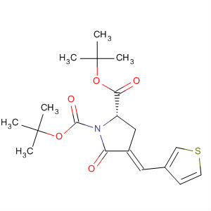 660439-70-3  1,2-Pyrrolidinedicarboxylic acid, 5-oxo-4-(3-thienylmethylene)-,bis(1,1-dimethylethyl) ester, (2S,4E)-
