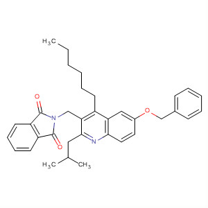 660450-21-5  1H-Isoindole-1,3(2H)-dione,2-[[4-hexyl-2-(2-methylpropyl)-6-(phenylmethoxy)-3-quinolinyl]methyl]-