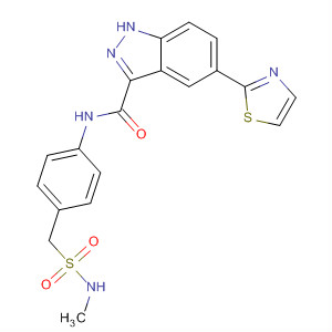 660822-61-7  1H-Indazole-3-carboxamide,N-[4-[[(methylamino)sulfonyl]methyl]phenyl]-5-(2-thiazolyl)-