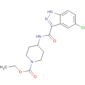 660822-68-4  1-Piperidinecarboxylic acid,4-[[(5-chloro-1H-indazol-3-yl)carbonyl]amino]-, ethyl ester