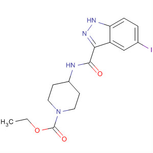 660823-22-3  1-Piperidinecarboxylic acid,4-[[(5-iodo-1H-indazol-3-yl)carbonyl]amino]-, ethyl ester
