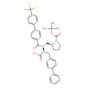 660830-04-6  1-Pyrrolidinecarboxylic acid,2-[[[(1S)-2-[1,1'-biphenyl]-4-yl-1-carboxyethyl][[4'-(trifluoromethyl)[1,1'-biphenyl]-4-yl]carbonyl]amino]methyl]-, 1-(1,1-dimethylethyl) ester, (2S)-