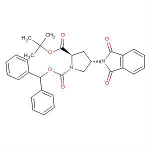 660838-25-5  1,2-Pyrrolidinedicarboxylic acid,4-(1,3-dihydro-1,3-dioxo-2H-isoindol-2-yl)-, 1-(1,1-dimethylethyl)2-(diphenylmethyl) ester, (2R,4S)-