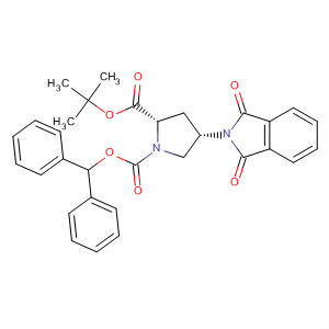 660838-27-7  1,2-Pyrrolidinedicarboxylic acid,4-(1,3-dihydro-1,3-dioxo-2H-isoindol-2-yl)-, 1-(1,1-dimethylethyl)2-(diphenylmethyl) ester, (2S,4S)-