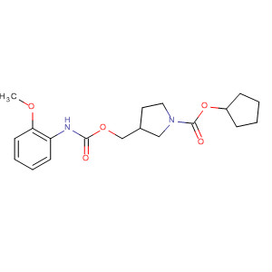 660846-70-8  1-Pyrrolidinecarboxylic acid,3-[[[[(2-methoxyphenyl)amino]carbonyl]oxy]methyl]-, cyclopentyl ester,(3R)-
