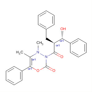 660849-13-8  2H-1,3,4-Oxadiazin-2-one,tetrahydro-3-[(2S,3S)-3-hydroxy-1-oxo-3-phenyl-2-(phenylmethyl)propyl]-4,5-dimethyl-6-phenyl-, (5S,6R)-