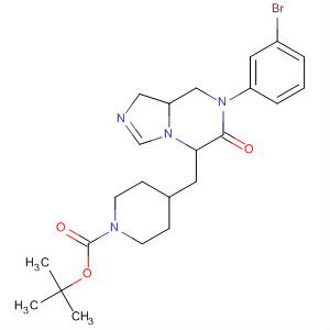 660854-93-3  1-Piperidinecarboxylic acid,4-[[5-(3-bromophenyl)-5,6-dihydro-6-oxoimidazo[1,5-a]pyrazin-7(8H)-yl]methyl]-, 1,1-dimethylethyl ester