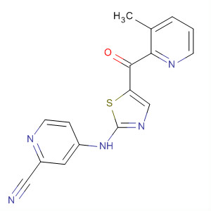 660857-24-9  2-Pyridinecarbonitrile,4-[[5-[(3-methyl-2-pyridinyl)carbonyl]-2-thiazolyl]amino]-