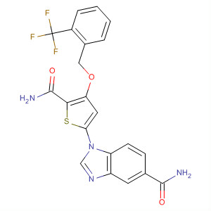 660869-60-3  1H-Benzimidazole-5-carboxamide,1-[5-(aminocarbonyl)-4-[[2-(trifluoromethyl)phenyl]methoxy]-2-thienyl]-