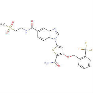 660869-92-1  1H-Benzimidazole-5-carboxamide,1-[5-(aminocarbonyl)-4-[[2-(trifluoromethyl)phenyl]methoxy]-2-thienyl]-N-[2-(methylsulfonyl)ethyl]-