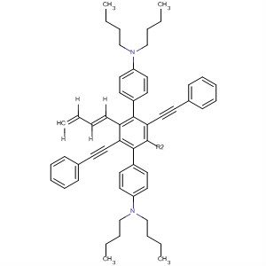 660870-83-7  Benzenamine,4,4'-[[2,5-bis(phenylethynyl)-1,4-phenylene]di-(1E)-2,1-ethenediyl]bis[N,N-dibutyl-