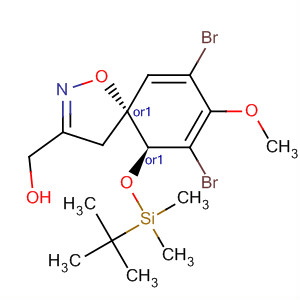 661453-95-8  1-Oxa-2-azaspiro[4.5]deca-2,6,8-triene-3-methanol,7,9-dibromo-10-[[(1,1-dimethylethyl)dimethylsilyl]oxy]-8-methoxy-,(5R,10S)-rel-