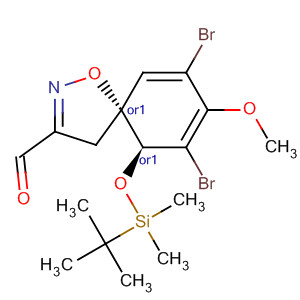 661453-96-9  1-Oxa-2-azaspiro[4.5]deca-2,6,8-triene-3-carboxaldehyde,7,9-dibromo-10-[[(1,1-dimethylethyl)dimethylsilyl]oxy]-8-methoxy-,(5R,10S)-rel-