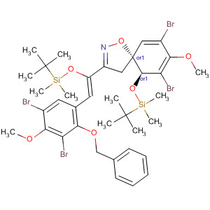661453-98-1  1-Oxa-2-azaspiro[4.5]deca-2,6,8-triene,7,9-dibromo-3-[(1Z)-2-[3,5-dibromo-4-methoxy-2-(phenylmethoxy)phenyl]-1-[[(1,1-dimethylethyl)dimethylsilyl]oxy]ethenyl]-10-[[(1,1-dimethylethyl)dimethylsilyl]oxy]-8-methoxy-, (5R,10S)-rel-