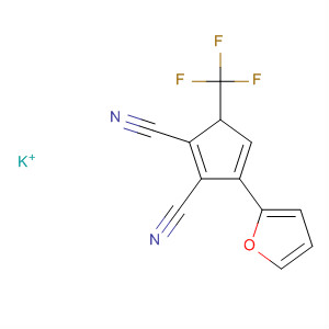 661467-35-2  1,3-Cyclopentadiene-1,2-dicarbonitrile, 3-(2-furanyl)-5-(trifluoromethyl)-,ion(1-), potassium