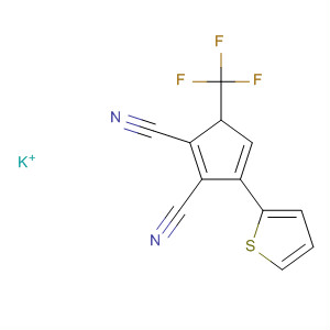 661467-36-3  1,3-Cyclopentadiene-1,2-dicarbonitrile, 3-(2-thienyl)-5-(trifluoromethyl)-,ion(1-), potassium