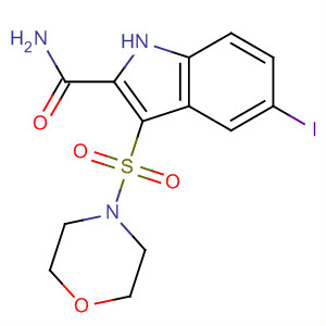 661467-79-4  1H-Indole-2-carboxamide, 5-iodo-3-(4-morpholinylsulfonyl)-