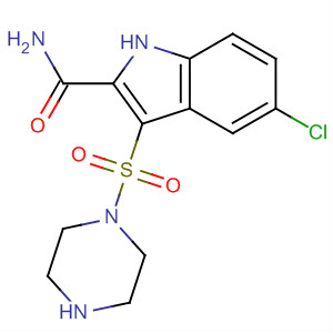 661467-84-1  1H-Indole-2-carboxamide, 5-chloro-3-(1-piperazinylsulfonyl)-