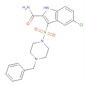661467-85-2  1H-Indole-2-carboxamide,5-chloro-3-[[4-(phenylmethyl)-1-piperazinyl]sulfonyl]-