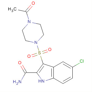 661467-86-3  1H-Indole-2-carboxamide, 3-[(4-acetyl-1-piperazinyl)sulfonyl]-5-chloro-
