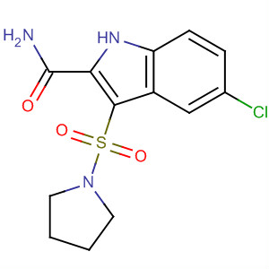 661467-88-5  1H-Indole-2-carboxamide, 5-chloro-3-(1-pyrrolidinylsulfonyl)-