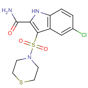 661467-89-6  1H-Indole-2-carboxamide, 5-chloro-3-(4-thiomorpholinylsulfonyl)-