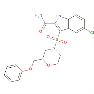 661467-97-6  1H-Indole-2-carboxamide,5-chloro-3-[[2-(phenoxymethyl)-4-morpholinyl]sulfonyl]-