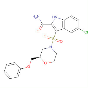 661467-99-8  1H-Indole-2-carboxamide,5-chloro-3-[[(2R)-2-(phenoxymethyl)-4-morpholinyl]sulfonyl]-