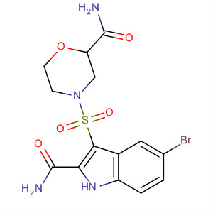 661468-04-8  1H-Indole-2-carboxamide,3-[[2-(aminocarbonyl)-4-morpholinyl]sulfonyl]-5-bromo-
