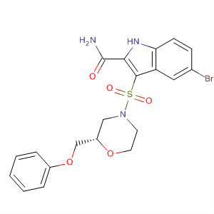 661468-13-9  1H-Indole-2-carboxamide,5-bromo-3-[[(2S)-2-(phenoxymethyl)-4-morpholinyl]sulfonyl]-