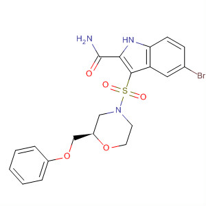 661468-14-0  1H-Indole-2-carboxamide,5-bromo-3-[[(2R)-2-(phenoxymethyl)-4-morpholinyl]sulfonyl]-