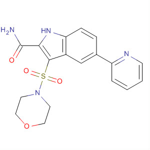 661468-41-3  1H-Indole-2-carboxamide, 3-(4-morpholinylsulfonyl)-5-(2-pyridinyl)-