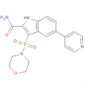 661468-42-4  1H-Indole-2-carboxamide, 3-(4-morpholinylsulfonyl)-5-(4-pyridinyl)-