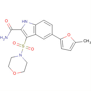 661468-44-6  1H-Indole-2-carboxamide,5-(5-methyl-2-furanyl)-3-(4-morpholinylsulfonyl)-