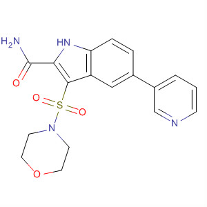 661468-47-9  1H-Indole-2-carboxamide, 3-(4-morpholinylsulfonyl)-5-(3-pyridinyl)-