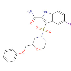 661468-53-7  1H-Indole-2-carboxamide,5-iodo-3-[[2-(phenoxymethyl)-4-morpholinyl]sulfonyl]-