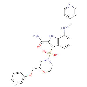 661468-65-1  1H-Indole-2-carboxamide,3-[[(2S)-2-(phenoxymethyl)-4-morpholinyl]sulfonyl]-7-[(4-pyridinylmethyl)amino]-