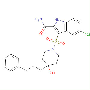661469-77-8  1H-Indole-2-carboxamide,5-chloro-3-[[4-hydroxy-4-(3-phenylpropyl)-1-piperidinyl]sulfonyl]-