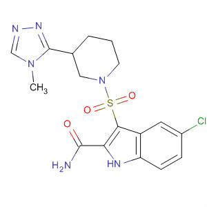 661469-81-4  1H-Indole-2-carboxamide,5-chloro-3-[[3-(4-methyl-4H-1,2,4-triazol-3-yl)-1-piperidinyl]sulfonyl]-