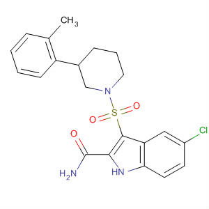 661469-95-0  1H-Indole-2-carboxamide,5-chloro-3-[[3-(2-methylphenyl)-1-piperidinyl]sulfonyl]-