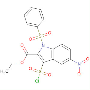 661470-13-9  1H-Indole-2-carboxylic acid,3-(chlorosulfonyl)-5-nitro-1-(phenylsulfonyl)-, ethyl ester