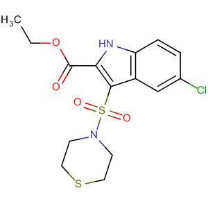 661470-15-1  1H-Indole-2-carboxylic acid, 5-chloro-3-(4-thiomorpholinylsulfonyl)-,ethyl ester