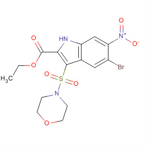 661470-50-4  1H-Indole-2-carboxylic acid, 5-bromo-3-(4-morpholinylsulfonyl)-6-nitro-,ethyl ester